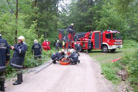 Gemeinschaftsübung Rotes Kreuz, LZ Voglau und FF Adnet