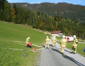 Einsatzübung beim Unterlehengut der FF Abtenau