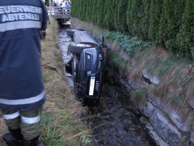 Freiwillige Feuerwehr Abtenau - PKW-Bergung aus Fischbach