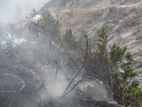 Löscharbeiten der Feuerwehr Abtenau