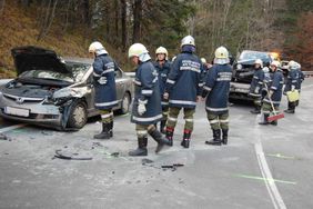 Feuerwehreinsatz Verkehrsunfall Voglauberg
