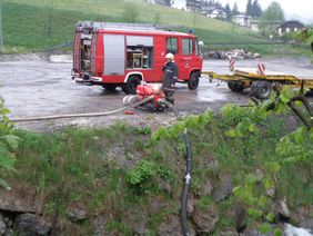 Brandübung mit Acetylengasflasche der FF Abtenau