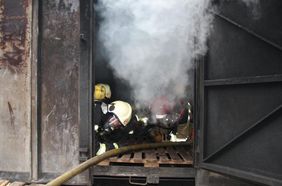 Atemschutztrupp in Wärmeerfahrungsanlage